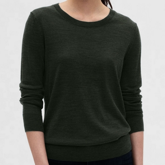 Gap | Merino Wool Crewneck Pullover Sweater Green - Picture 2 of 6